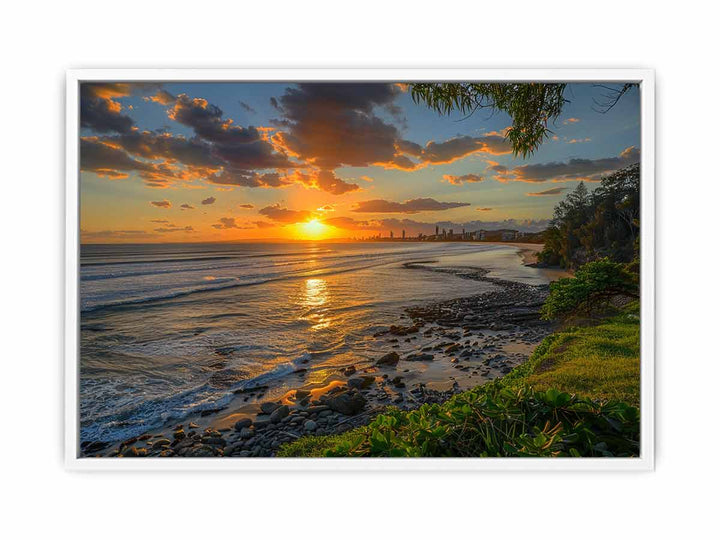 Sunset at Burleigh Heads Framed Print