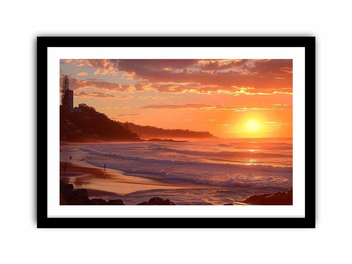 Sunset at Burleigh Heads  Art Print