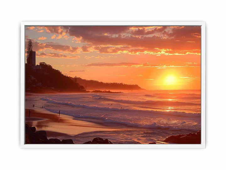 Sunset at Burleigh Heads Framed Print