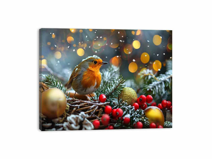 Festive Sparrrow Canvas Print