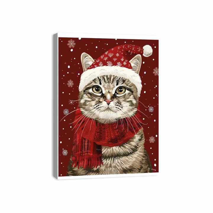 Festive Cat Canvas Print