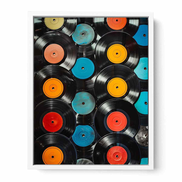 Vinyl Records Poster Framed Print