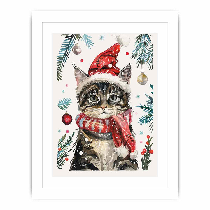 Festive Cat Streched canvas