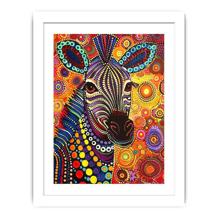 Colorful Zebra  Streched canvas