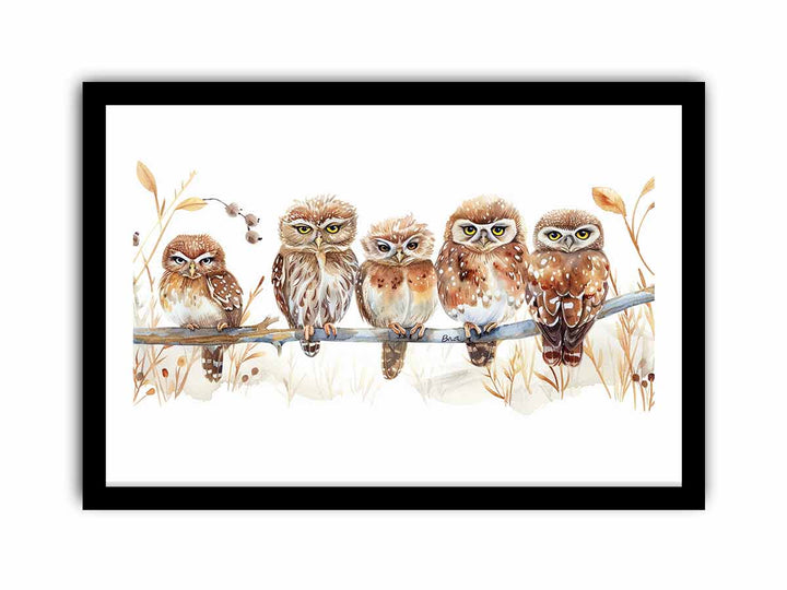 Owl Party   Art Print