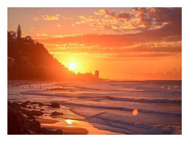 Sunset at Burleigh Heads Beach