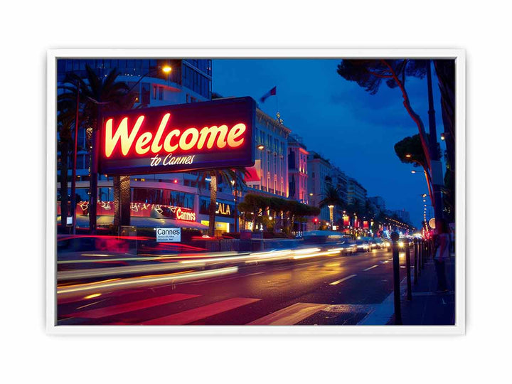 Welcome to Cannes Framed Print