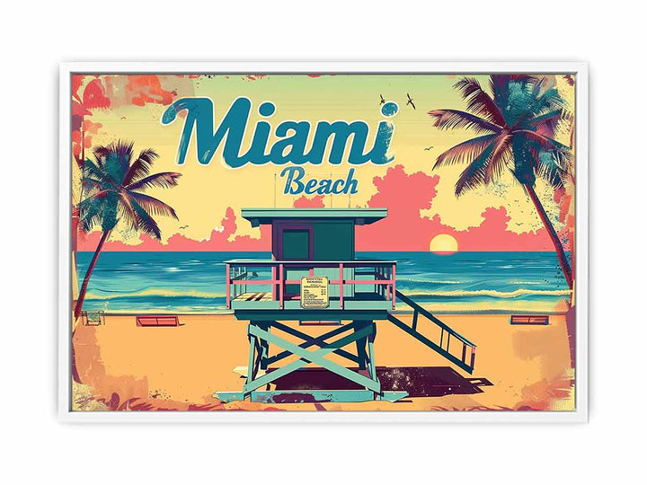 Miami Becch  Framed Print