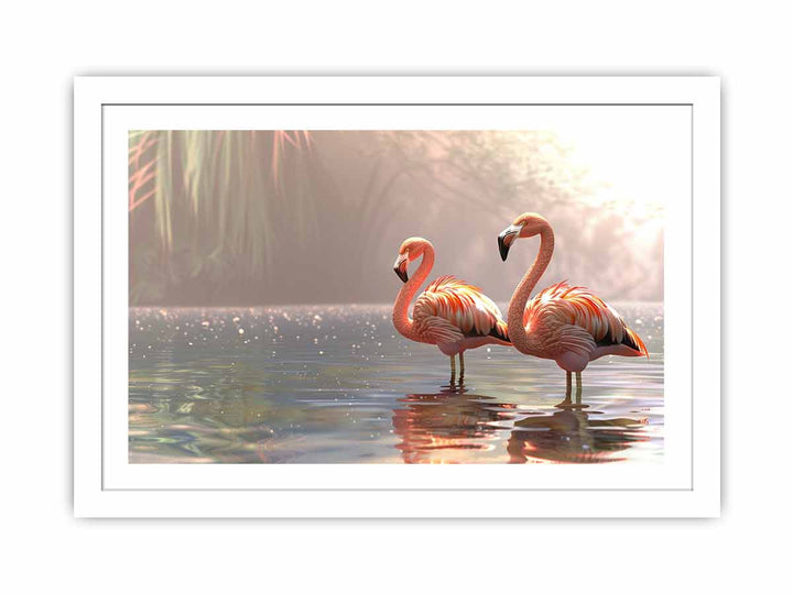 Flamingo Couple Streched canvas