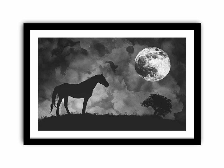 Horse & Moon  Art Print