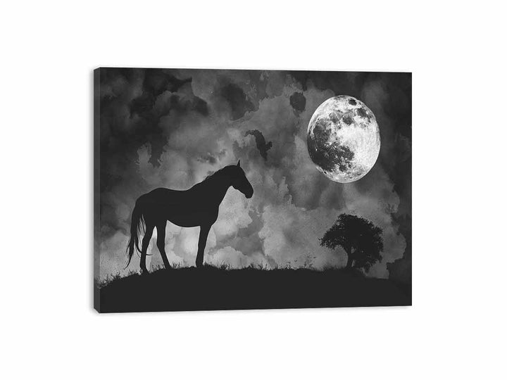 Horse & Moon Canvas Print