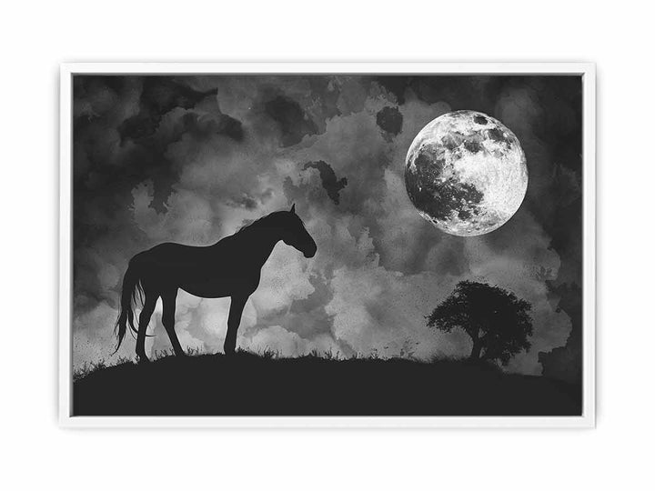 Horse & Moon Framed Print