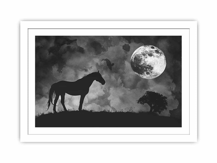 Horse & Moon Streched canvas