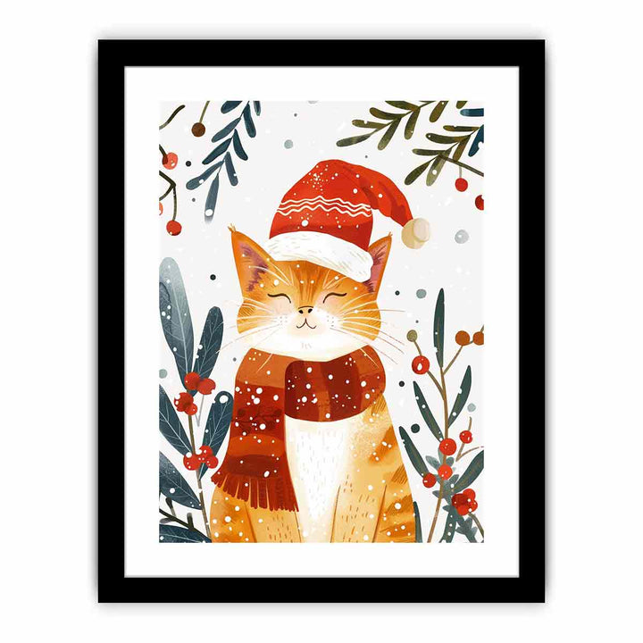 Festive Cat   Art Print