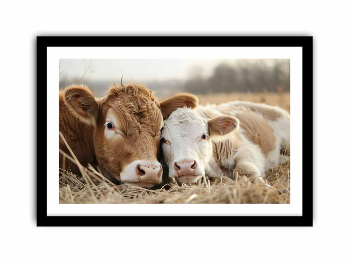 Cow Mother &  Child   Art Print