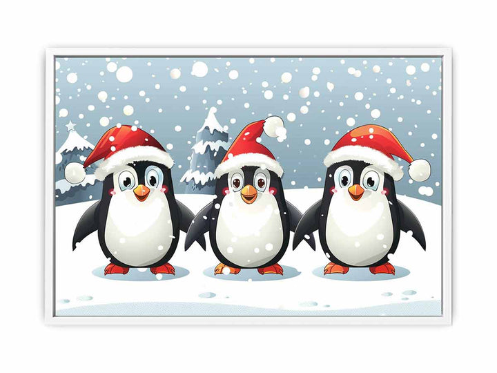 Three Penguins Framed Print