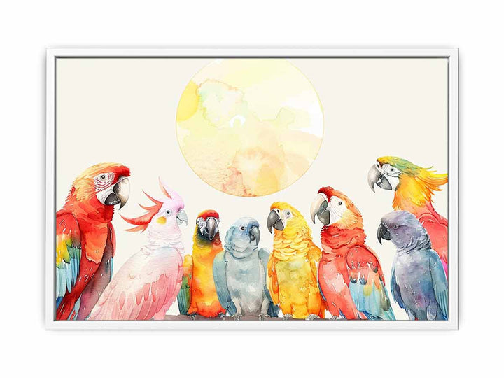 Parrot Meeting Framed Print