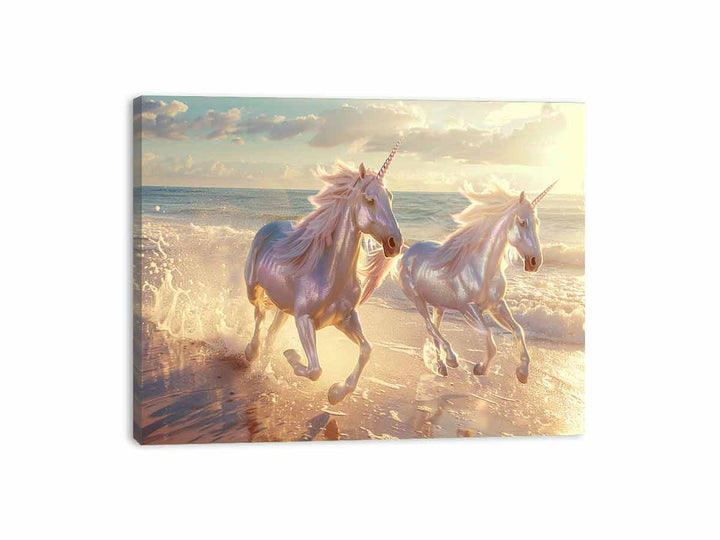 Along the Beach Canvas Print