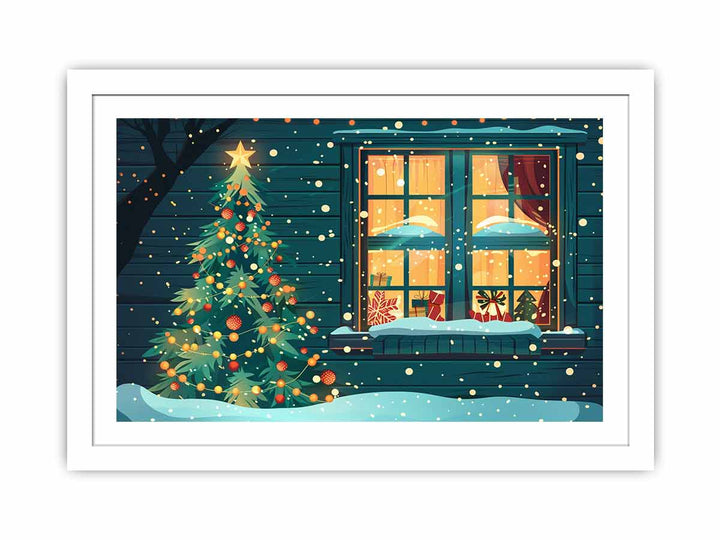 Christmas Window Streched canvas