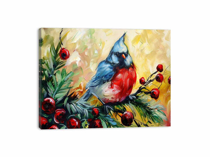 Festive Sparrow Canvas Print
