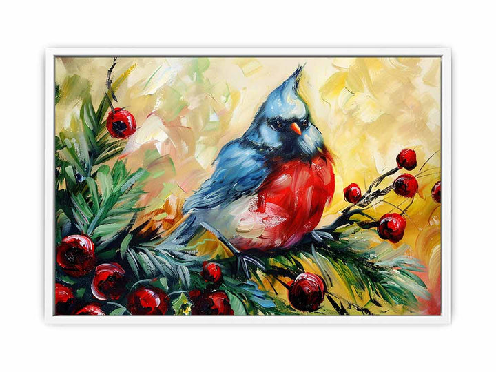 Festive Sparrow Framed Print