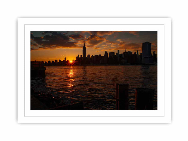 New York Sunset Streched canvas