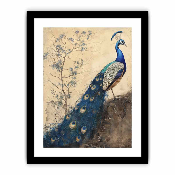 Blue Peacock   Art Print