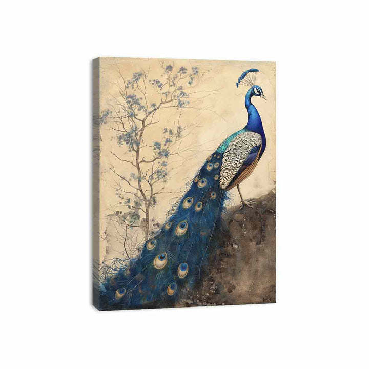 Blue Peacock  Canvas Print