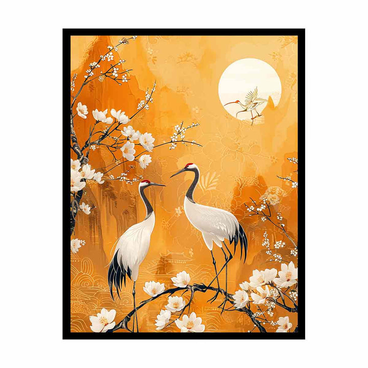 Two Cranes   Painting