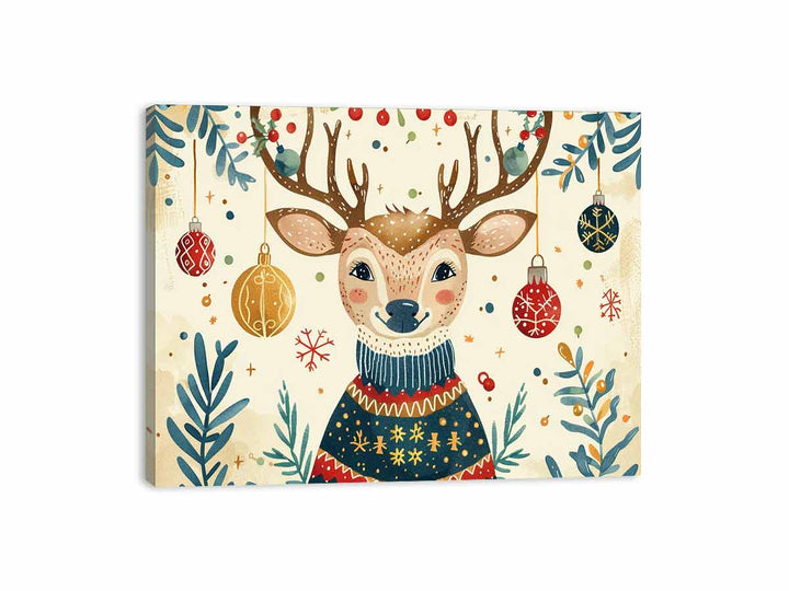 Festive  Deer  Canvas Print