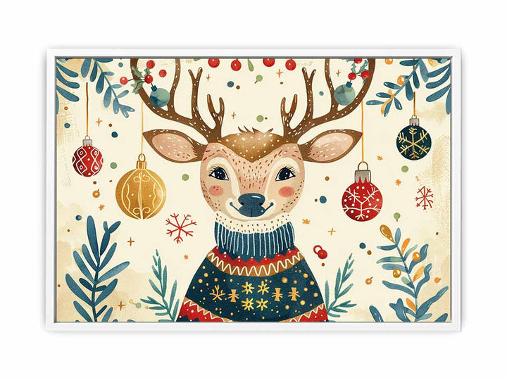 Festive  Deer  Framed Print