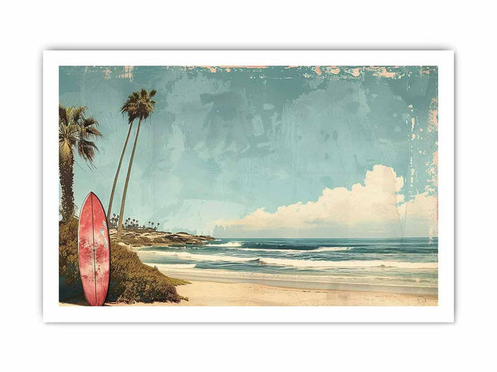 Beach Art  Painting framed Print