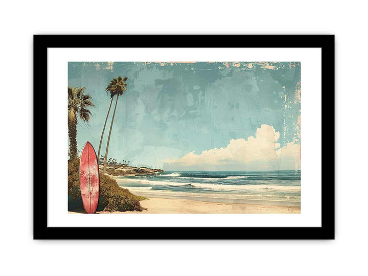 Beach Art  Painting framed Print