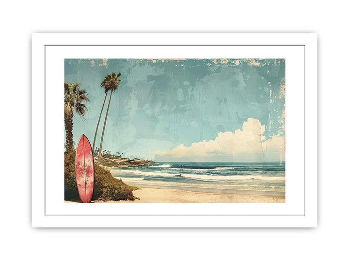 Beach Art  Painting framed Print