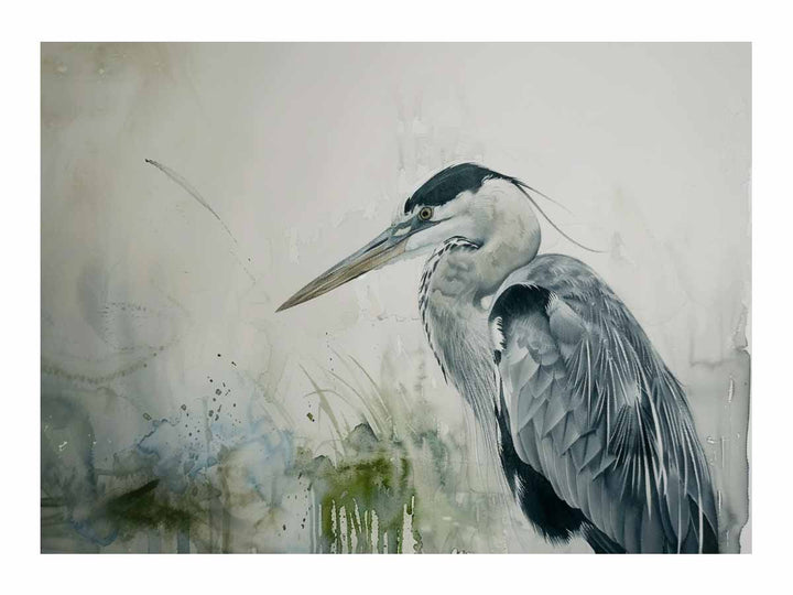 Heron Watercolor Painting Art Print