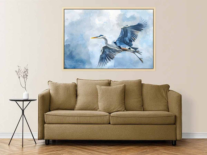 Watercolor Heron Painting Art Print