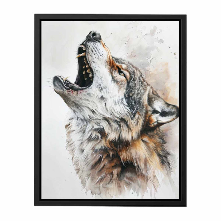 Howling Wolf Watercolor Painitng canvas Print