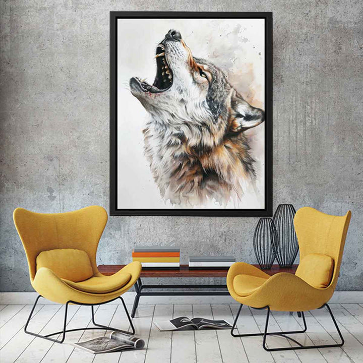 Howling Wolf Watercolor Painitng Art Print