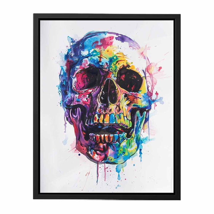 Skull Watercolor Painting canvas Print