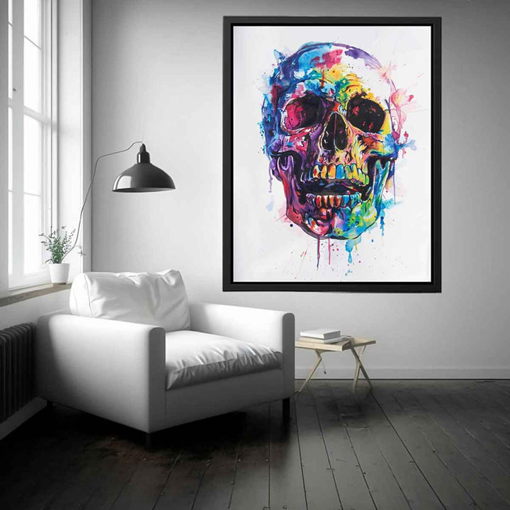 Skull Watercolor Painting Art Print