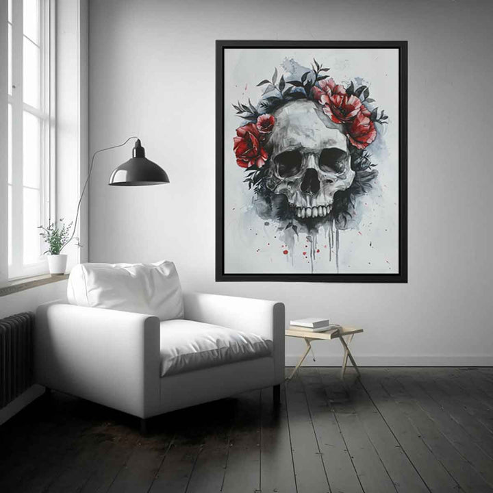 Watercolor Skull  Painting Art Print