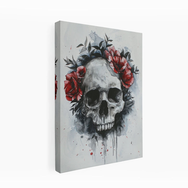 Watercolor Skull  Painting canvas Print