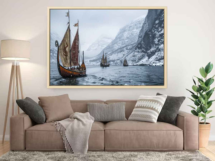 Viking Ship Painting Art Print