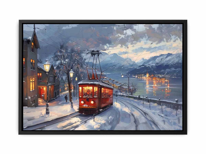 Olso Tram Painting canvas Print