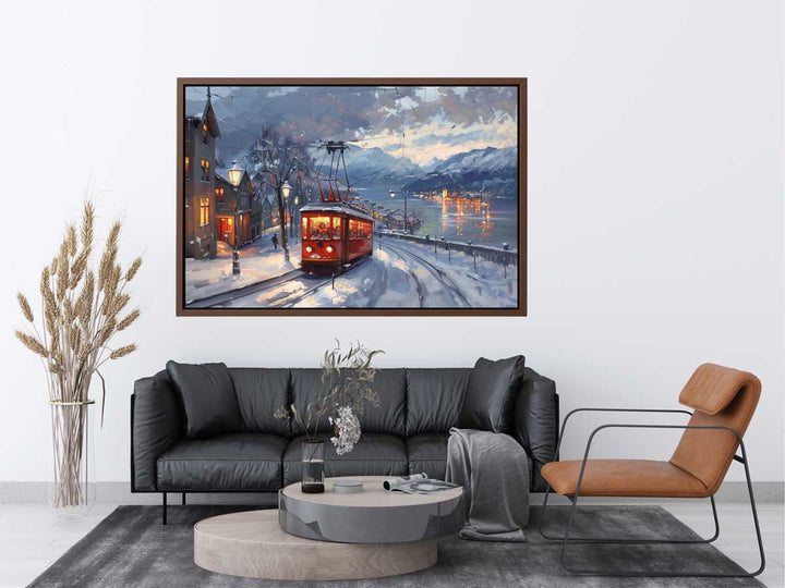 Olso Tram Painting  Art Print