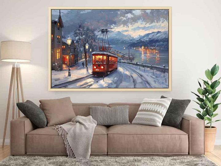 Olso Tram Painting  Art Print