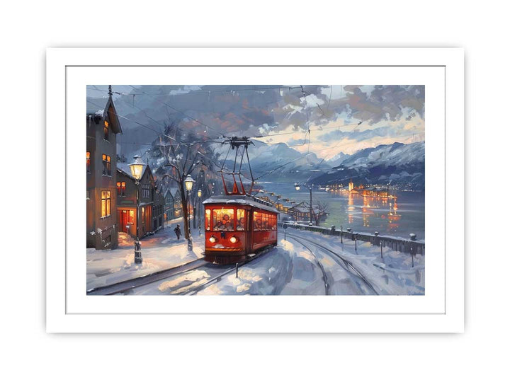 Olso Tram Painting  framed Print