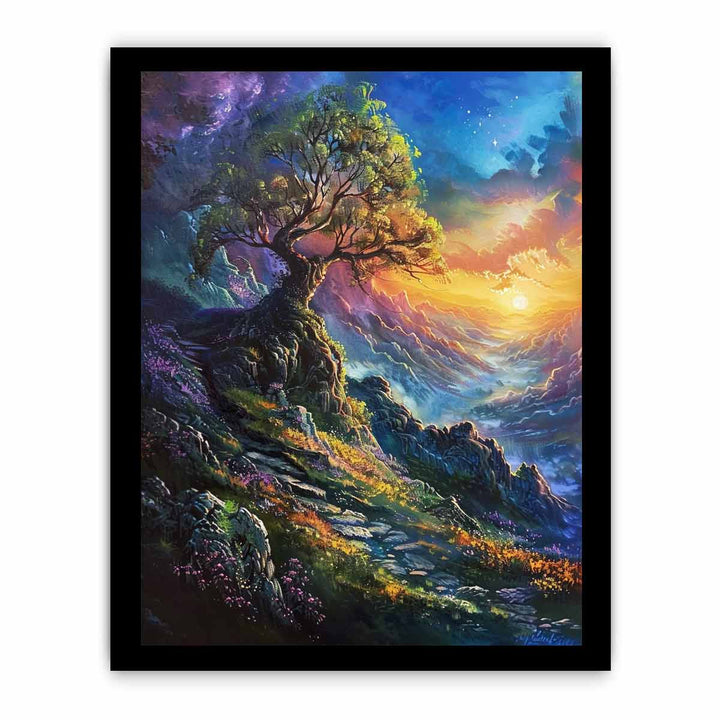 Up Tree framed Print