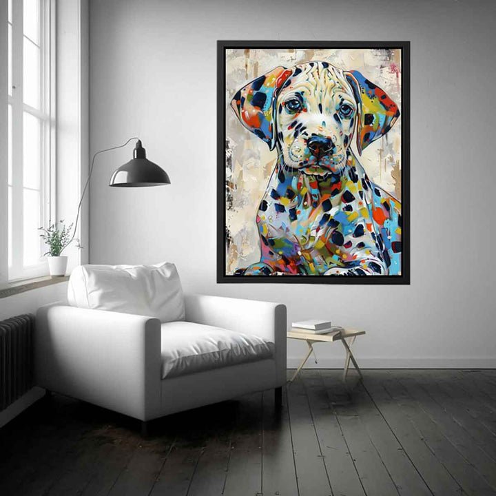 Colorful Dalmatian Puppy Dog Painting Art Print