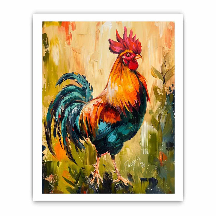 Cock Painitng framed Print